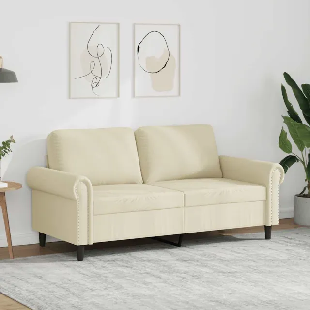 vidaXL Tweezitsbank 140 cm kunstleer crèmekleurig