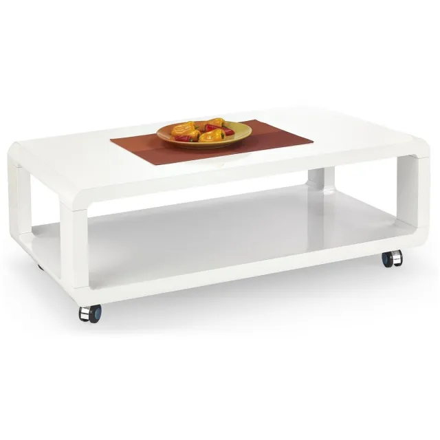 home style Salontafel Futura 105 cm breed wit met wielen
