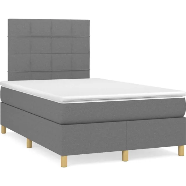 vidaXL Boxspring met matras stof donkergrijs 120x190 cm grijs
