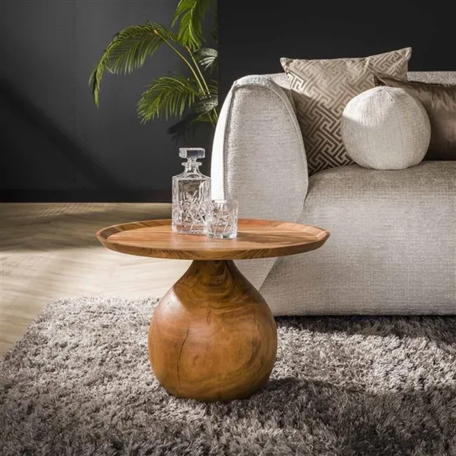 Dimehouse DH Interior Ronde Salontafel Doja Acaciahout 60 x 60 x 41 cm - 60 x 60 x 41 cm - Hout - Modern - Rond