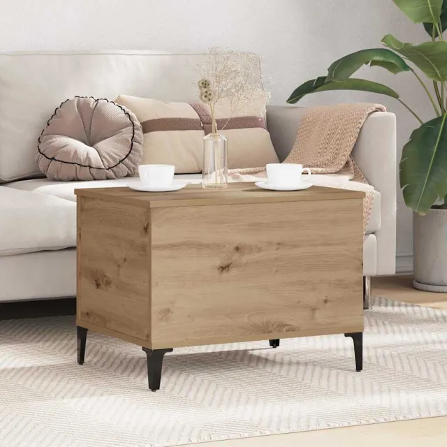 vidaXL Salontafel Artisan Eiken 60 x 44,5 x 45 cm Bewerkt hout, foto 2