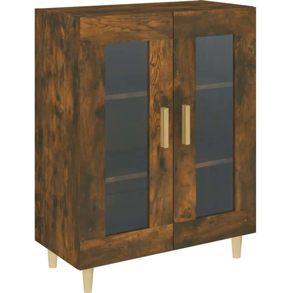 vidaXL Dressoir 69,5x34x90 cm bewerkt hout gerookt eikenkleurig