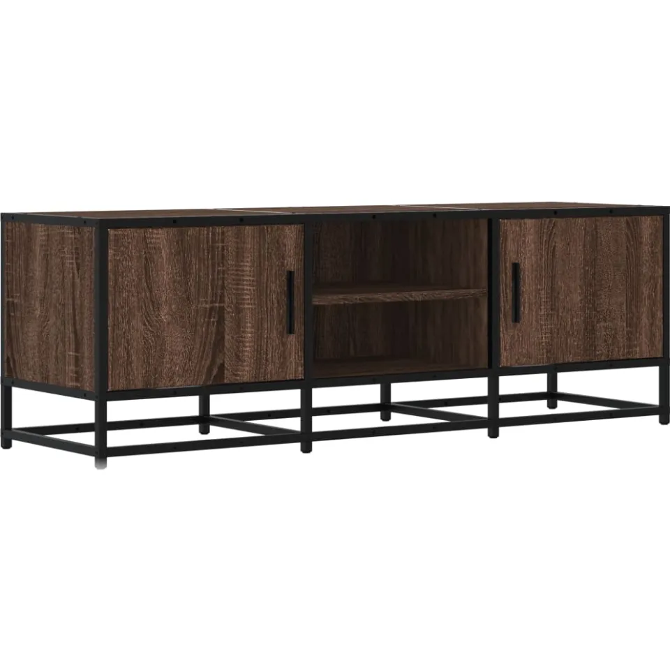 vidaXL Tv-meubel 120x35x41 cm bewerkt hout metaal bruin eikenkleur, foto 3