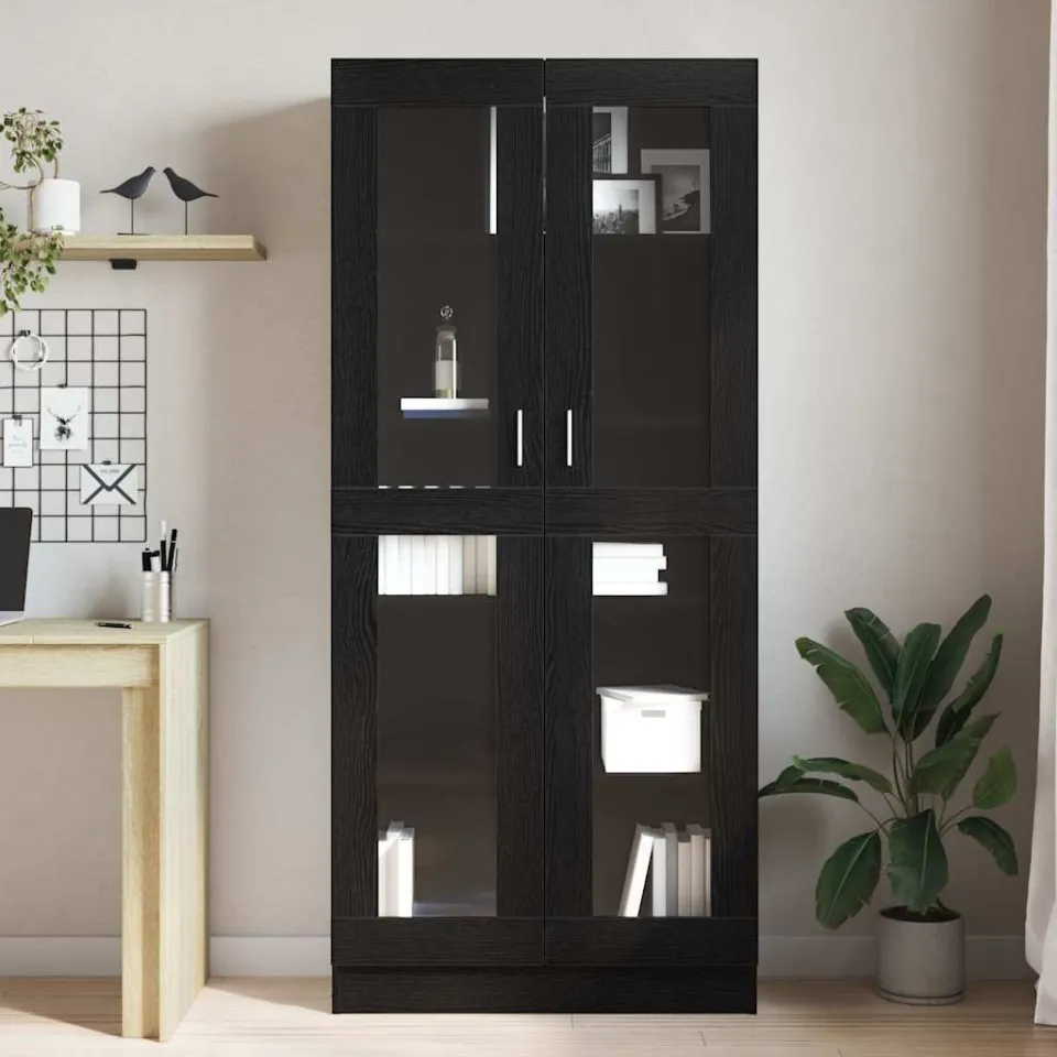 vidaXL Boekenkast 82,5 x 30,5 x 185 cm Zwart eiken, foto 4