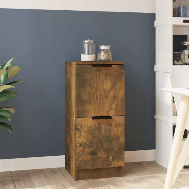 vidaXL Dressoir 30x30x70 cm bewerkt hout gerookt eikenkleurig, foto 2