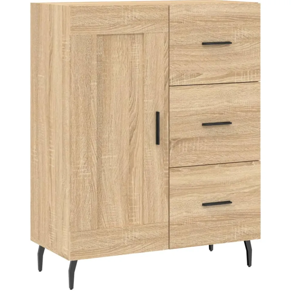 vidaXL Dressoir 69,5x34x90 cm bewerkt hout sonoma eikenkleurig, foto 3