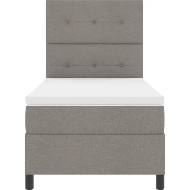 vidaXL Boxspring bed met LED-stripverlichting Taupe 80 x 200 cm Stof