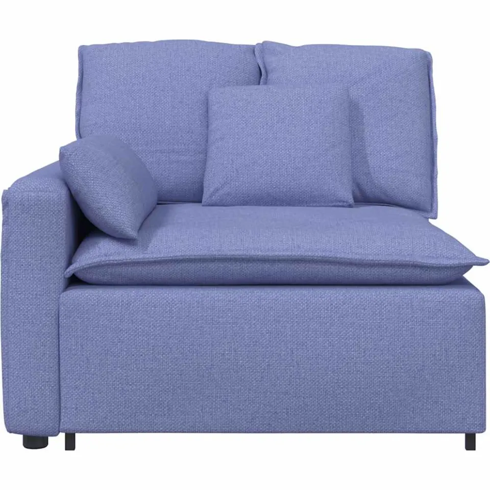 vidaXL Modulaire bank Armleuning eindmodule met kussens 100 cm blauw, foto 2