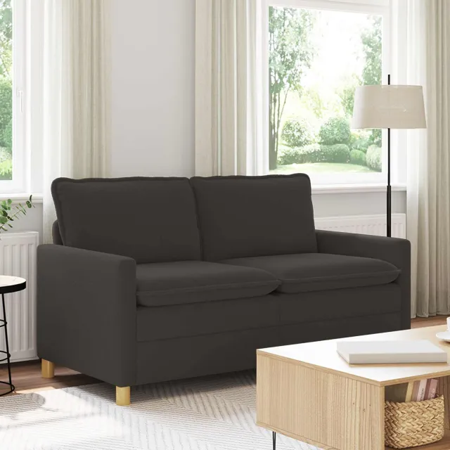 vidaXL Bank Donkergrijs 156 x 81 x 87,5 cm Stof