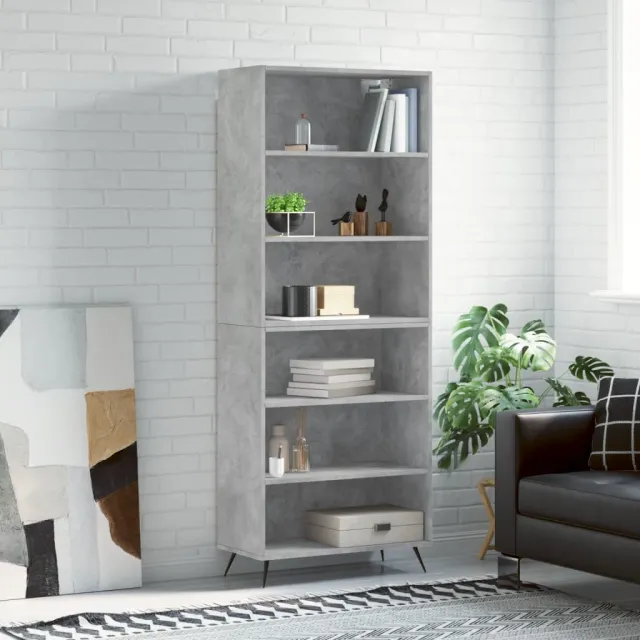 vidaXL Hoge kast 69,5x32,5x180 cm bewerkt hout betongrijs grijs, foto 2