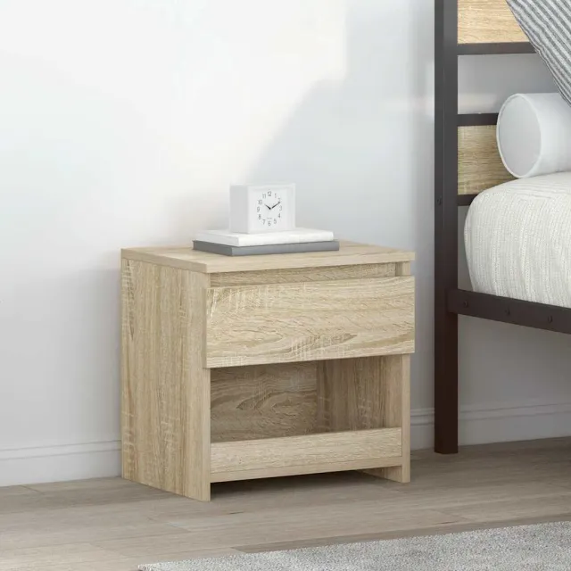 vidaXL Nachtkastjes 2 st 40x30x39 cm bewerkt hout sonoma eikenkleurig, foto 2