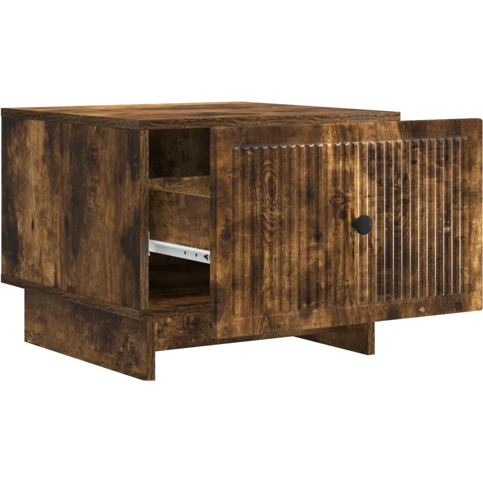 vidaXL Salontafel Gerookt eiken 49 x 50 x 40 cm Bewerkt hout, foto 4