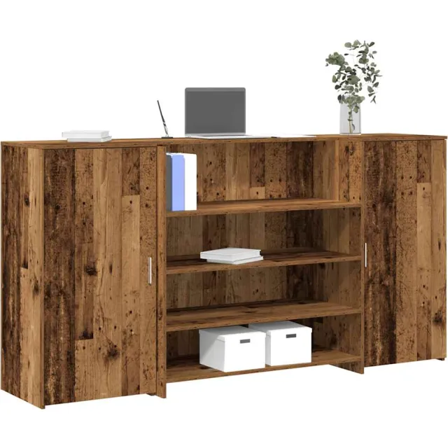 vidaXL Receptiebalie 200x50x103,5 cm bewerkt hout oud houtkleurig Bruin