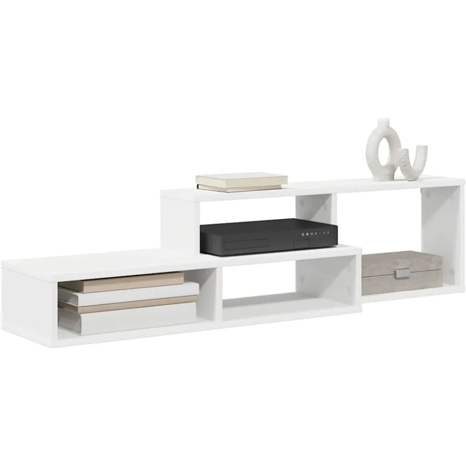 vidaXL TV-stand 120x25x28,5cm Bewerkt hout Wit