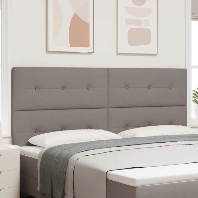 vidaXL LED Hoofdbord Taupe Stof