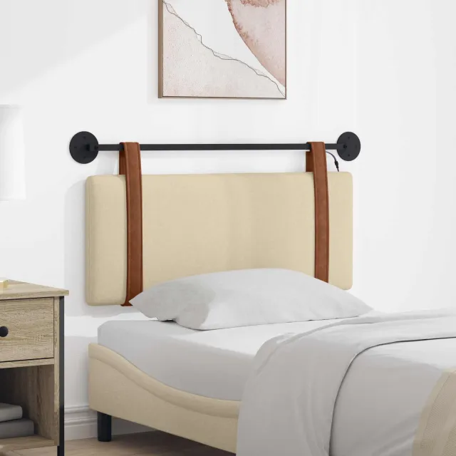 vidaXL Hangend hoofdbord Crèmekleurig Antiek PU