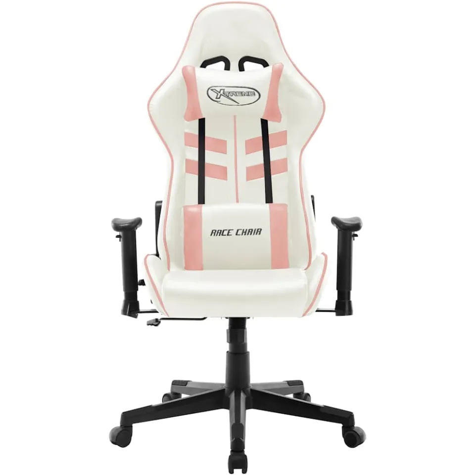vidaXL Gamestoel kunstleer wit en roze, foto 2
