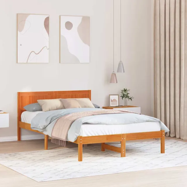 vidaXL Bedframe Bruin 120 x 190 cm Massief grenenhout