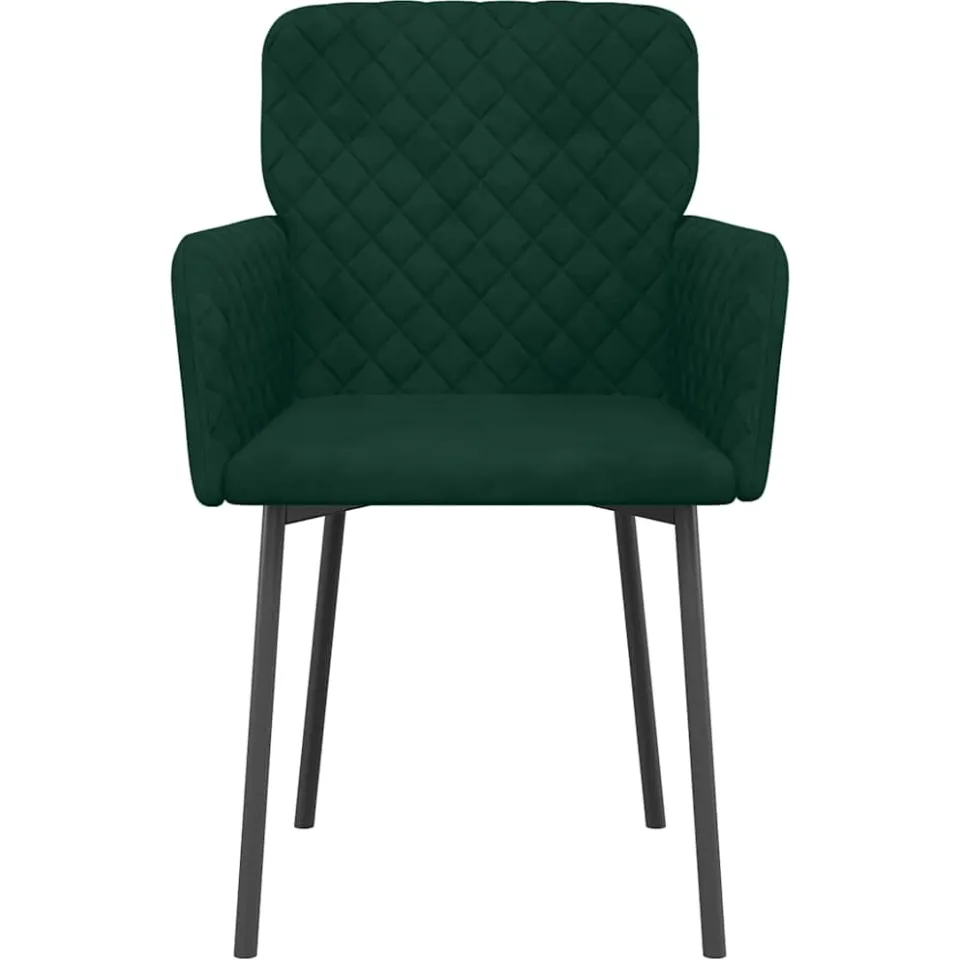 vidaXL Eetkamerstoelen 2 st fluweel donkergroen groen, foto 4