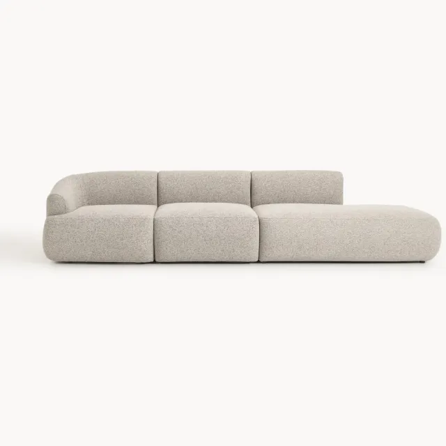 Westwing Collection Modulaire XL bouclé ottomane bank Sofia Beige
