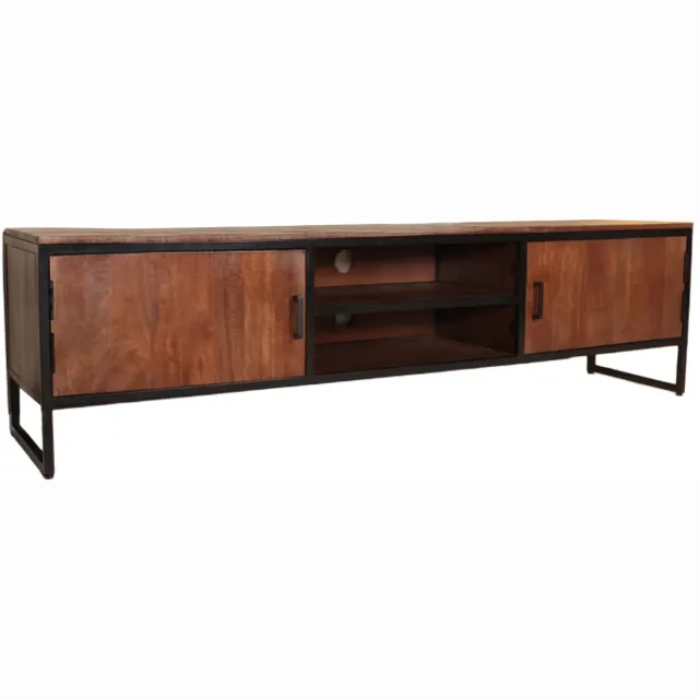 Lizzely Garden & Living TV meubel walnoot mangohout 180cm Liv tv kast duurzaam mango massief hout tv-meubel