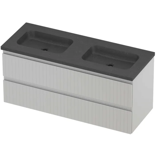 Proline Rollo Badmeubelset Hardsteen Elegant Symmetrisch 120x46x54 cm Blue Stone Glans Wit