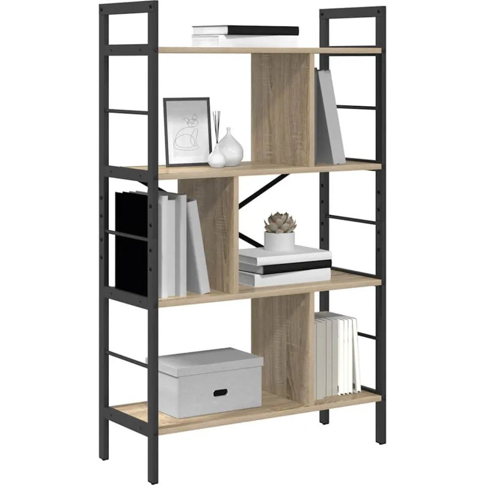 vidaXL Boekenkast 7-laags 75 x 30 x 123,5 cm Bewerkt hout Sonoma Eiken Bruin