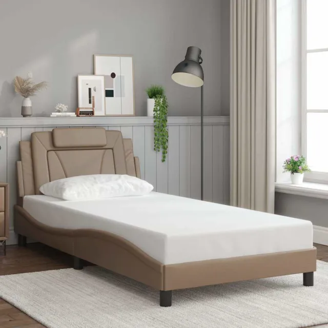 vidaXL Bedframe "Viana" zonder matras cappuccinokleurig 100x200 cm bruin