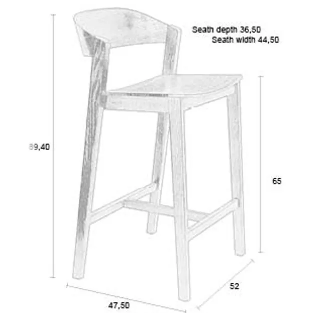 Housecraft Living Wooz barkruk hout bruin, foto 4