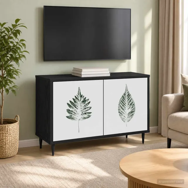 vidaXL Tv-meubel HANAU 69 x 33 x 50,5 cm Zwart eiken Bewerkt hout