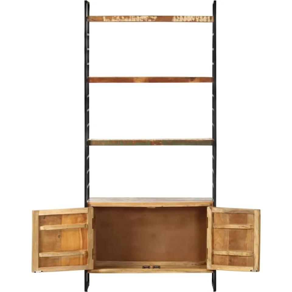 vidaXL Boekenkast met 4 schappen 80x30x180 cm massief gerecycled hout bruin, foto 3