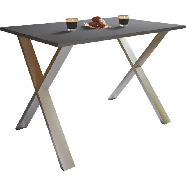 Vcm kleine tafel en stoelen, tafelstoel, eettafel en stoelen, kleine eettafel en stoelen, tafels en stoelen, compacte tafel en stoelen, kleine keukentafel en stoelen, tafel- en stoelset, keukentafels en stoelen, eettafels en stoelen Silber / Anthrazit