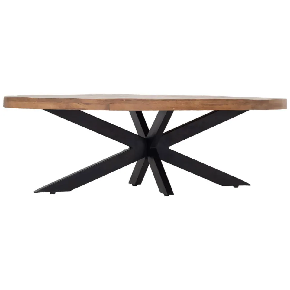 Giga Meubel Salontafel Mansour - Ovaal Bruin Hout - 130x70x40cm, foto 2