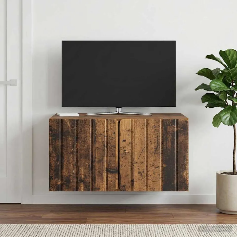 vidaXL Wandbeugel TV-kast 59,5 x 41 x 30 cm Oud hout Bewerkt hout bruin, foto 4