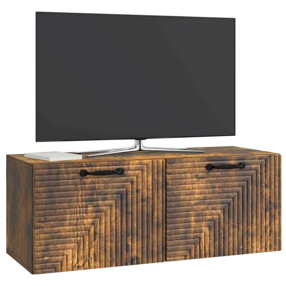 vidaXL Wandbeugel TV-kast Gerookt eiken 78,5 x 31 x 30 cm Bewerkt hout Bruin