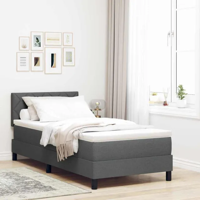 vidaXL Boxspringbed met kussen met hoofdeinde Blauw 80 x 200 cm Stof