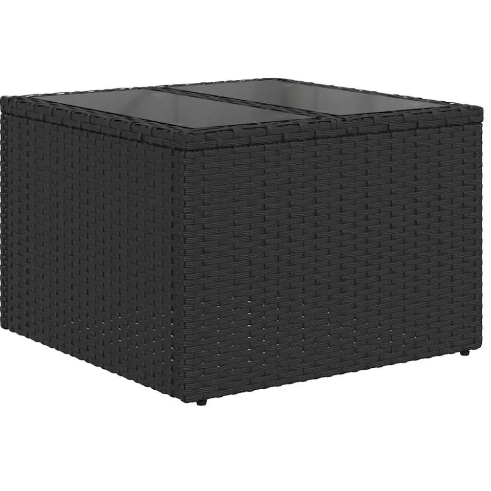 vidaXL 7-delige Loungeset met kussens poly rattan zwart, foto 4