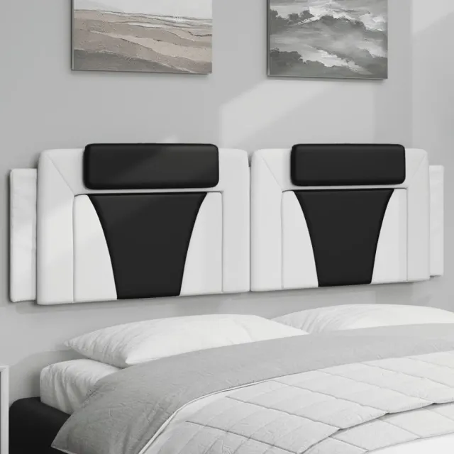 vidaXL Hoofdbordkussen "Viana" 180 cm kunstleer wit en zwart