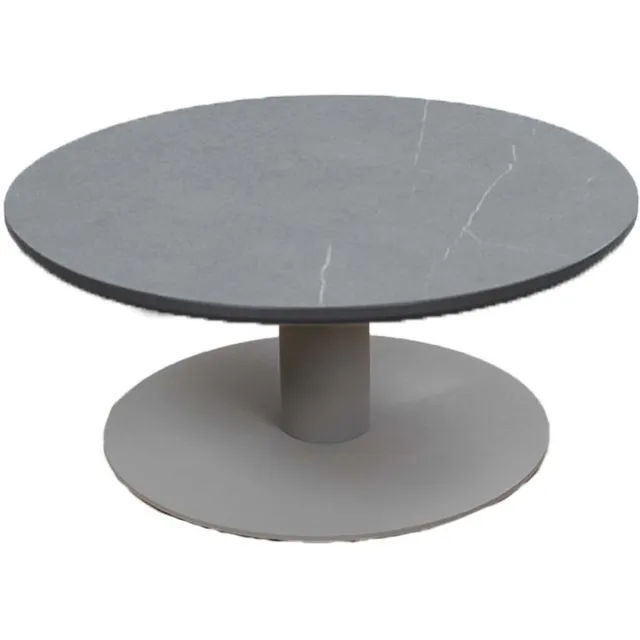 Madison Ronde loungetafel Barletta 80 cm | Desert Pearl/Camel | Kunststof & aluminium