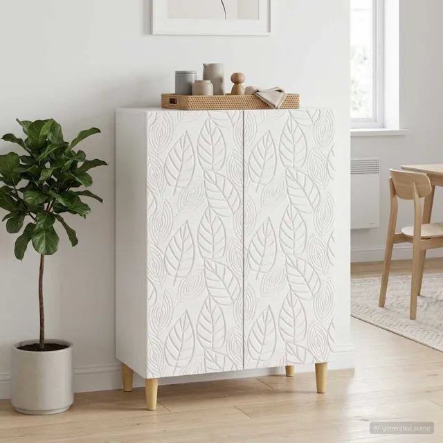 vidaXL Dressoir Hoogglans Wit 66 x 34,5 x 90 cm Bewerkt hout
