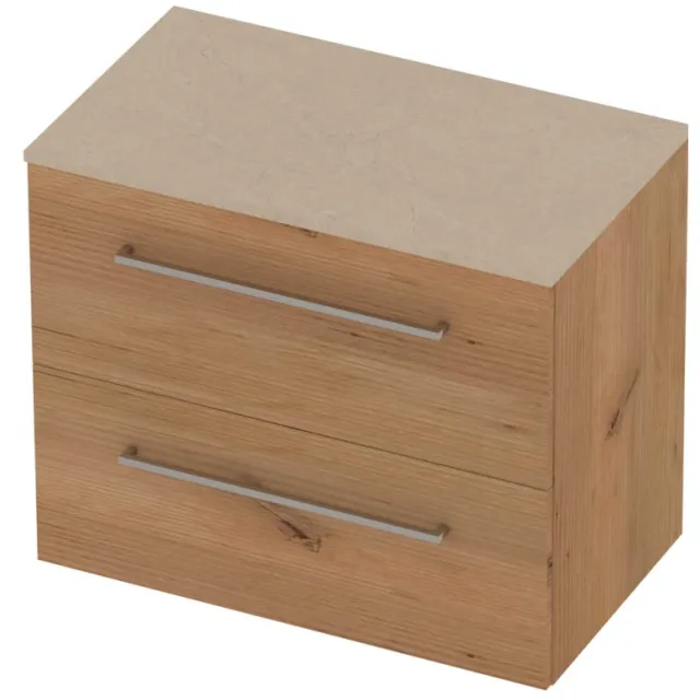Basic-Line Deck 46 Badmeubelset Voor Grepen 80x46x66 cm Whisky Oak Sand Stone Beige