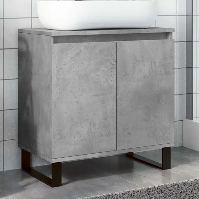 vidaXL Badkamerkast 58x33x60 cm bewerkt hout betongrijs grijs, foto 2