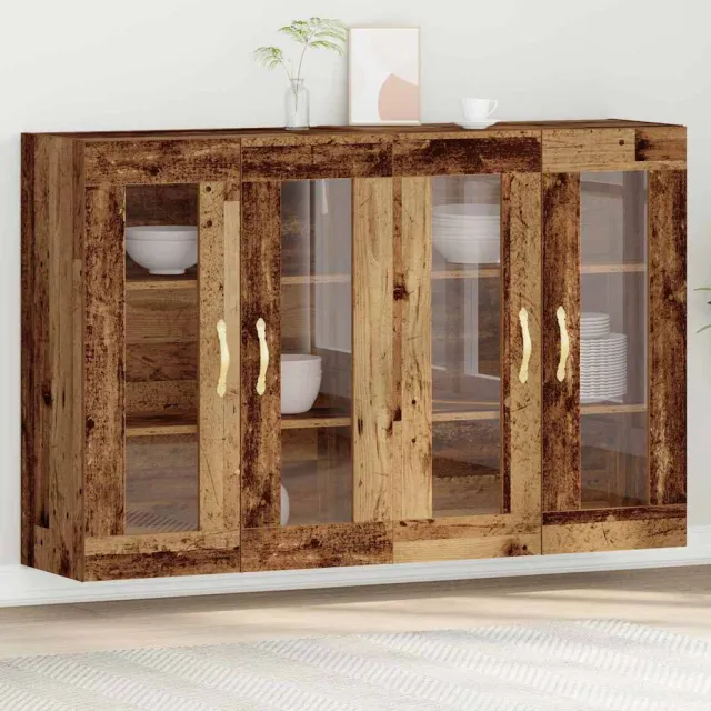 vidaXL Wandkasten 2 st Oud Hout 69,5 x 34 x 90 cm Bewerkt hout bruin, foto 2