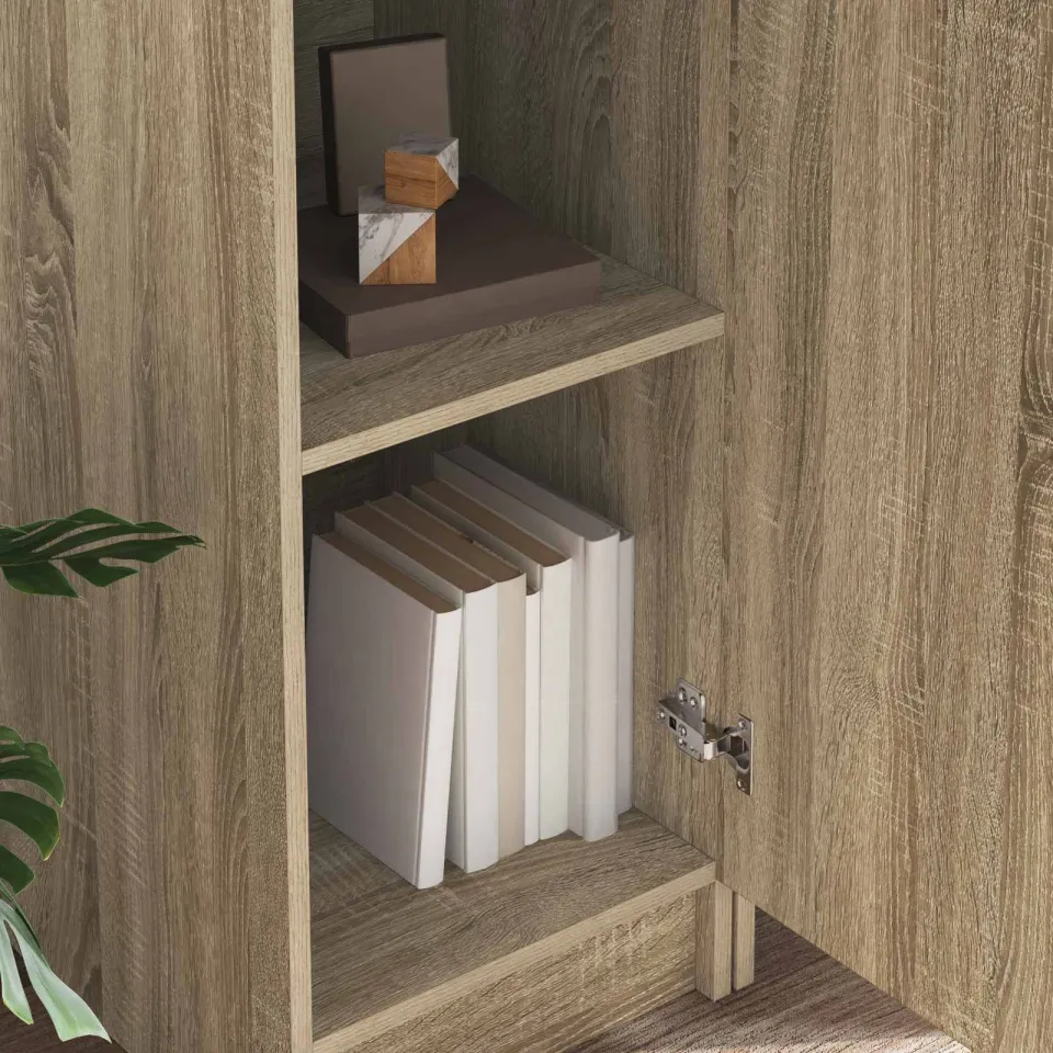 vidaXL Bureau met plank met opslag met de deur 2 st Sonoma Eiken, foto 3