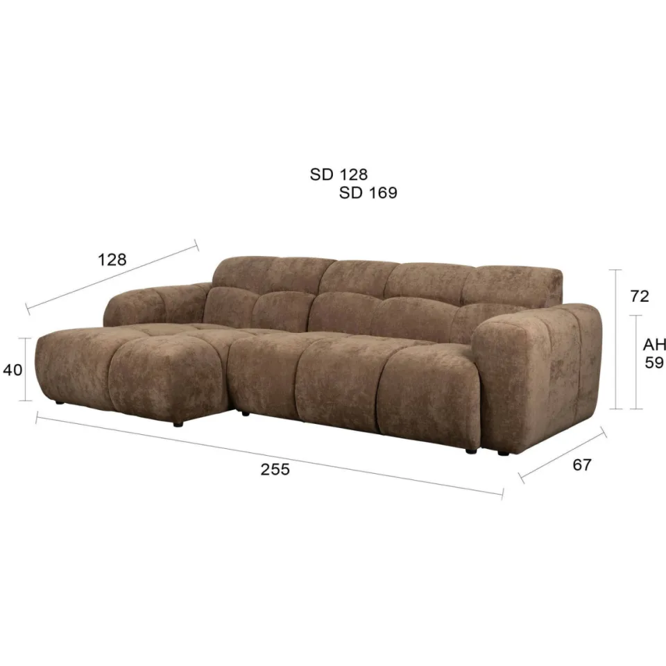 Housecraft Living Vento hoekbank - bruin, foto 3