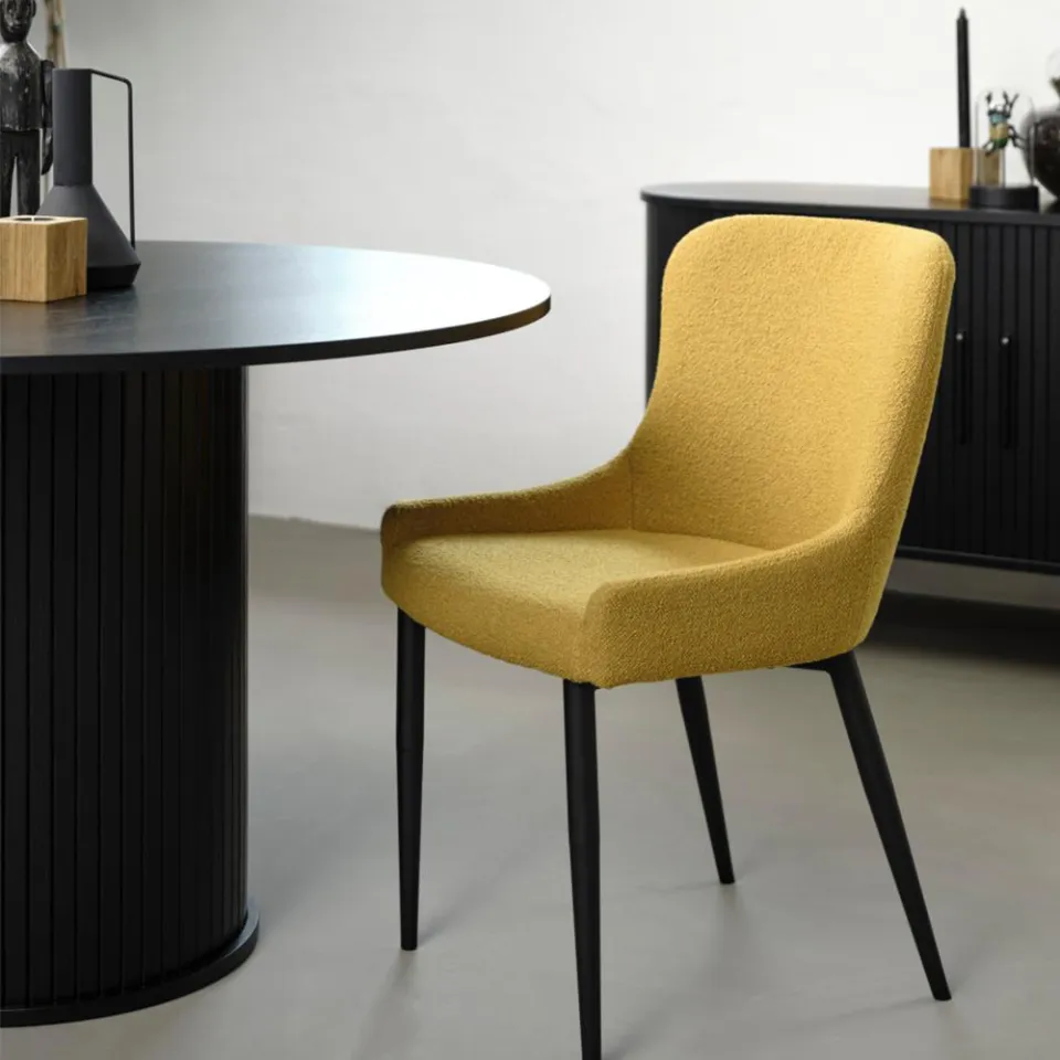 Olivine Lenn houten eettafel zwart eiken - Ø 120 cm, foto 5