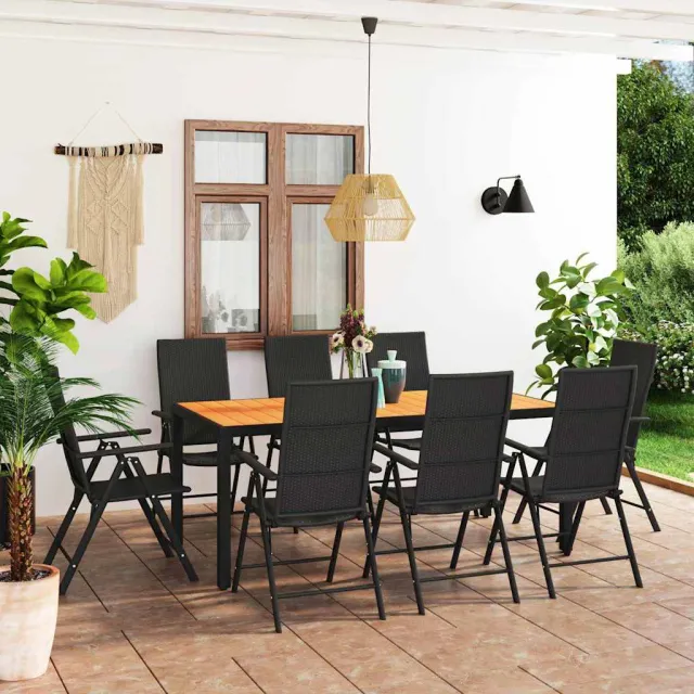 vidaXL 9-delige Tuinset zwart en bruin, foto 2