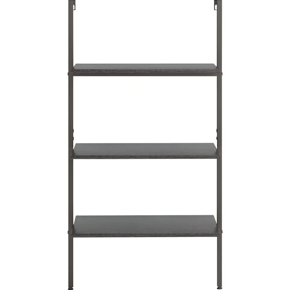 vidaXL Ladderrek met 3 schappen 64x35x120,5 cm zwart