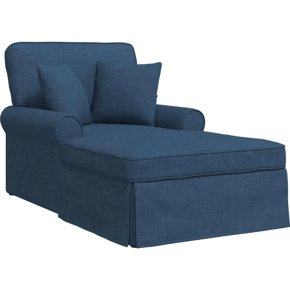 vidaXL Chaise Lounge met Rok 3 st Blauw Stof 91 x 157 x 91 cm, foto 4