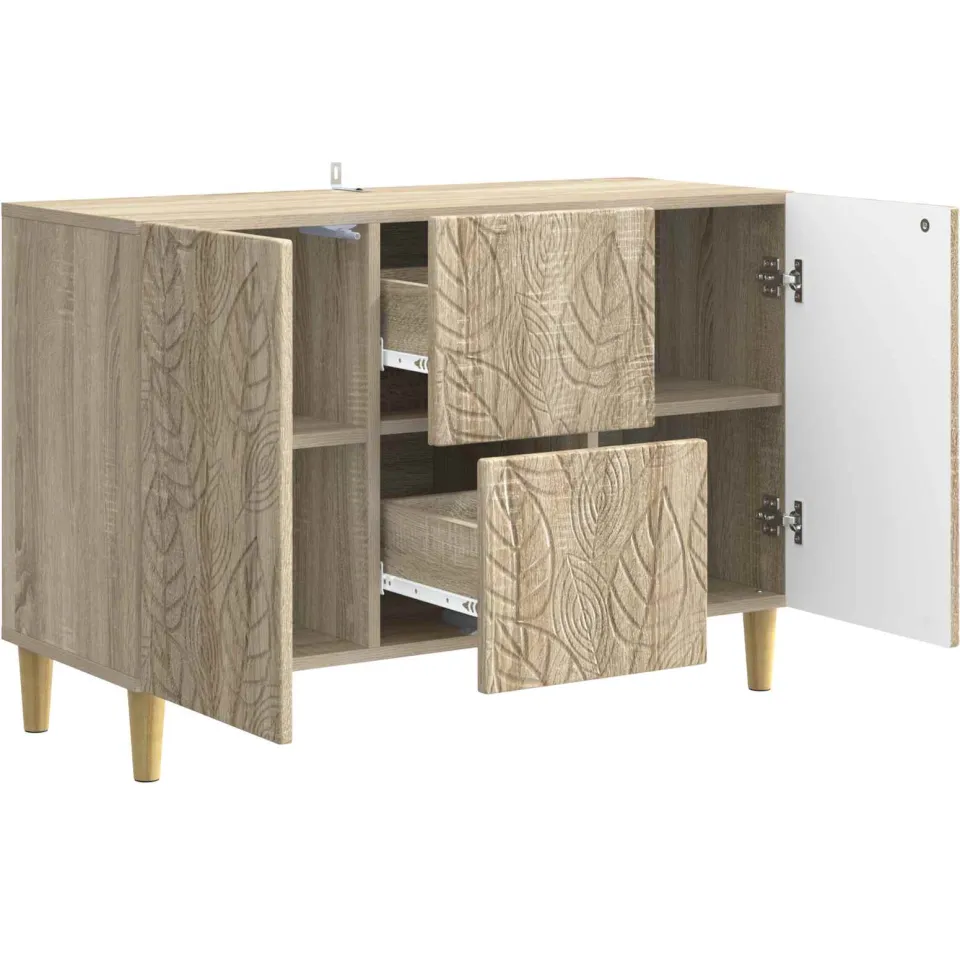 vidaXL Dressoir Sonoma Eiken 89 x 34,5 x 60 cm Bewerkt hout, foto 4
